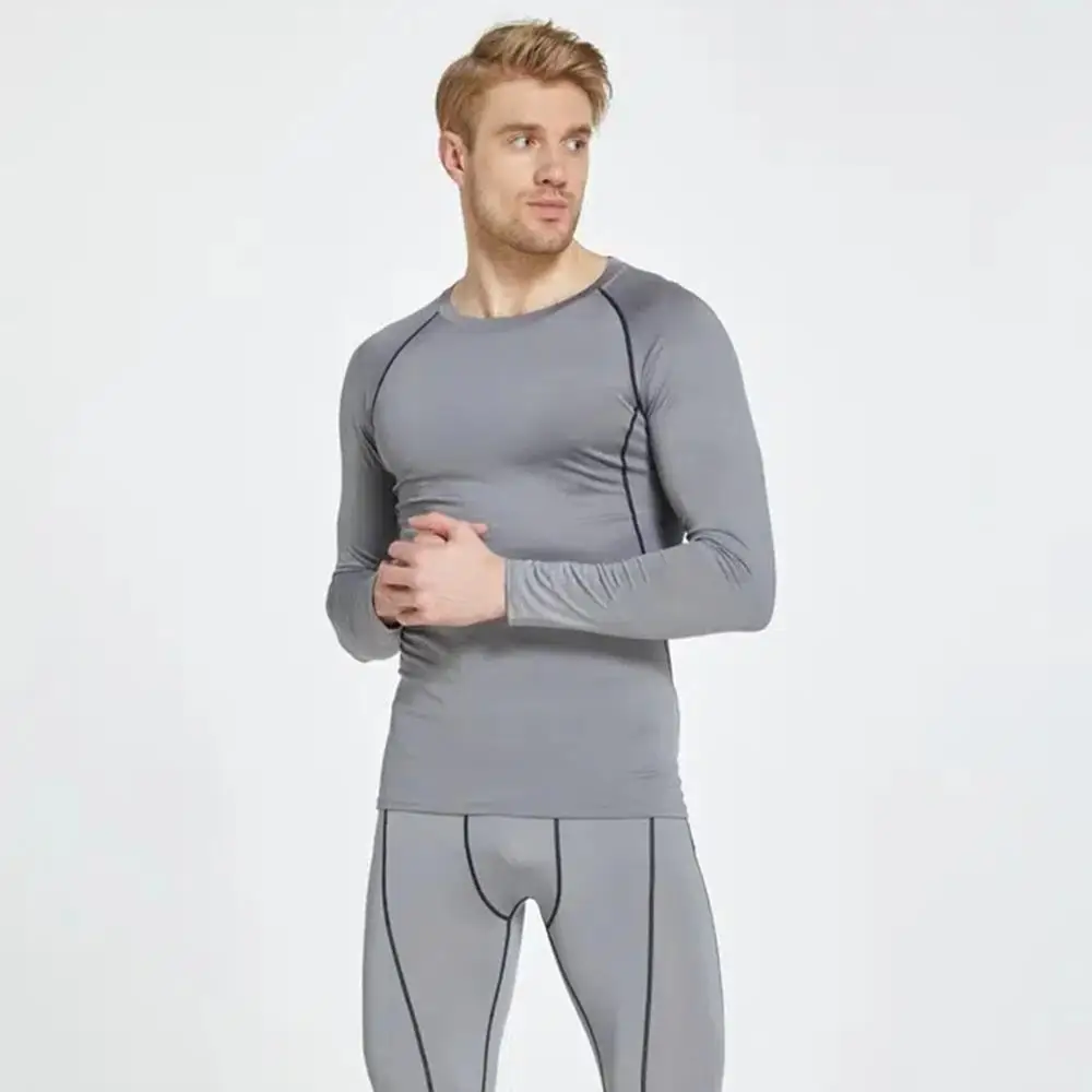 Compression Tops Gym T Shirt Men Fitness Tight Rashgad Bodybuilding Sports T-Shirt Quick Dry Running Long Sleeve image 6