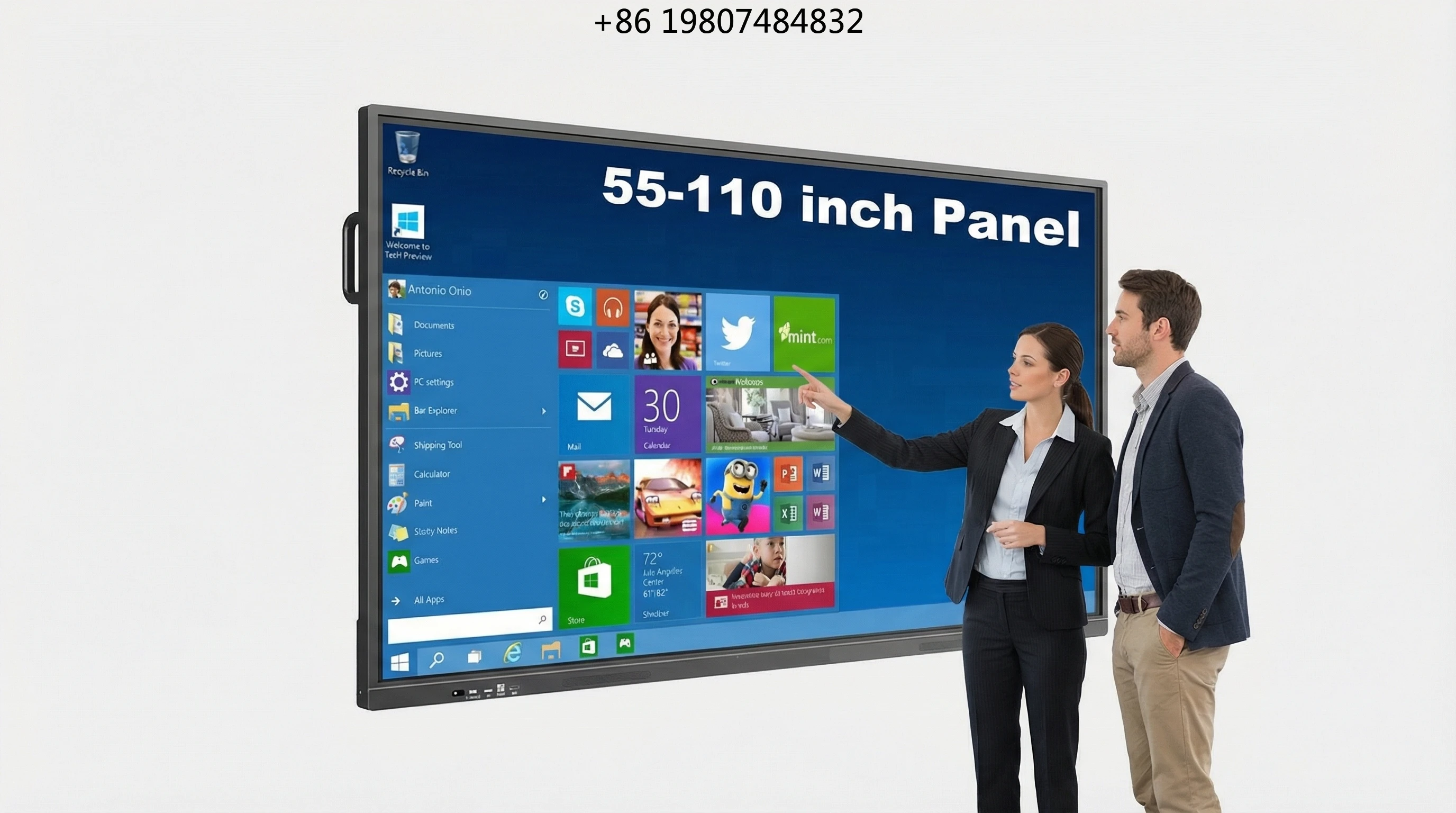 

Interactive Teaching with Mobile Stand 55/65/75/86 Inch Digital Smart Board Pen & Finger Touch LCD UHD Display for