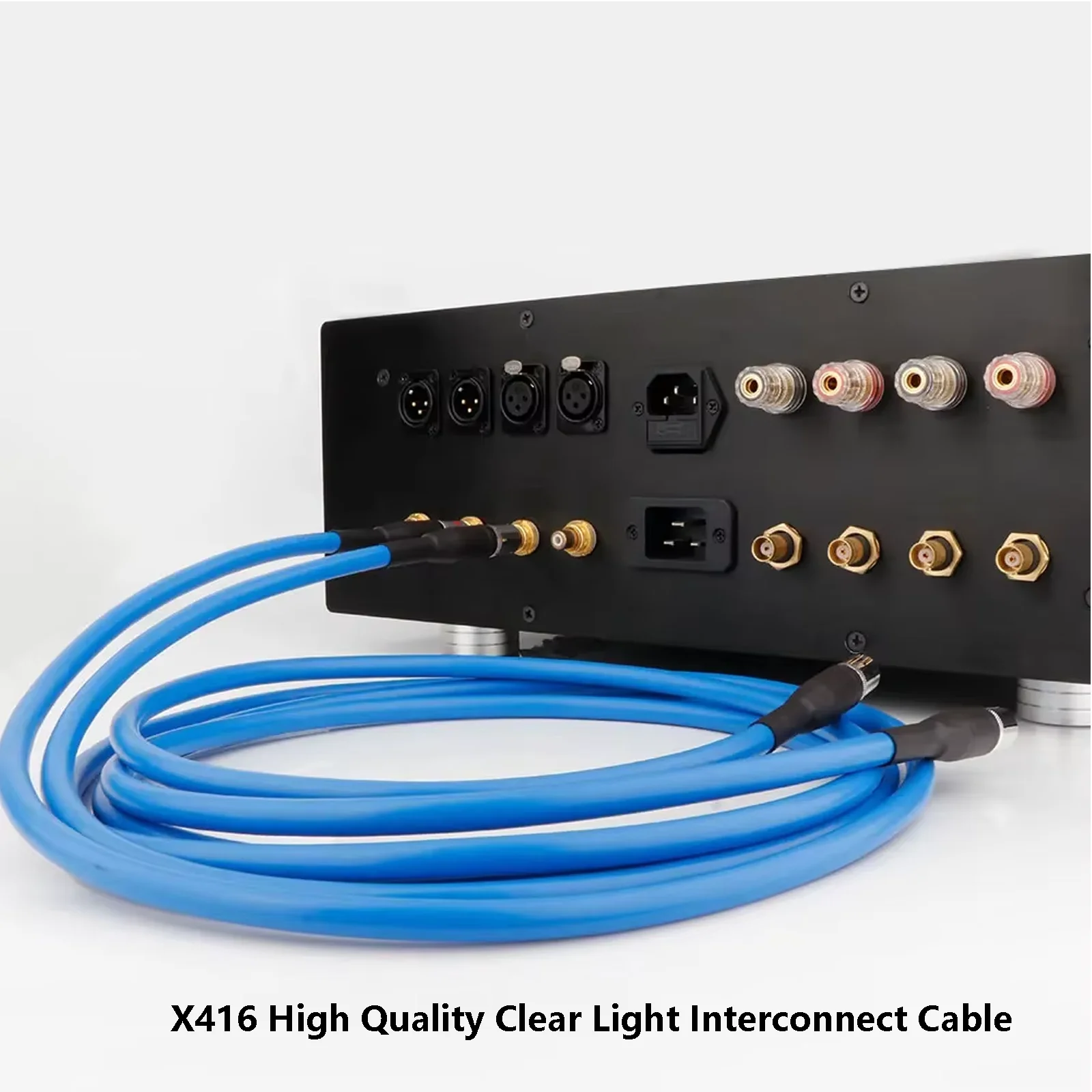 X416 실버 도금 RCA 남성 플러그 HIFI 오디오 와이어가있는 고품질 투명 라이트 인터 커넥트 케이블