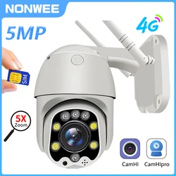 5MP Security Protection Wireless IP Camera 3G 4G SIM GSM Video Surveillance Speed Dome IR Night Vision CamHi APP