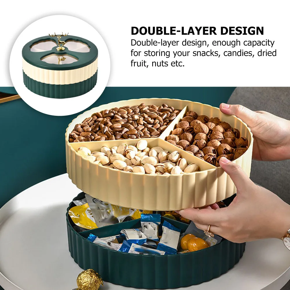 

Dried Fruit Box Snack Serving Tray Snacks Boxes Dry Halloween Rotating Candy Plastic