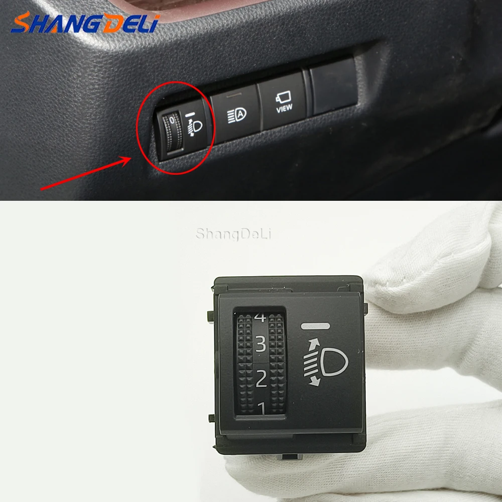 Car Headlight Height Adjustable Switch Button Headlamp Leveling Switch Compatible For Toyota Wildlander RAV4