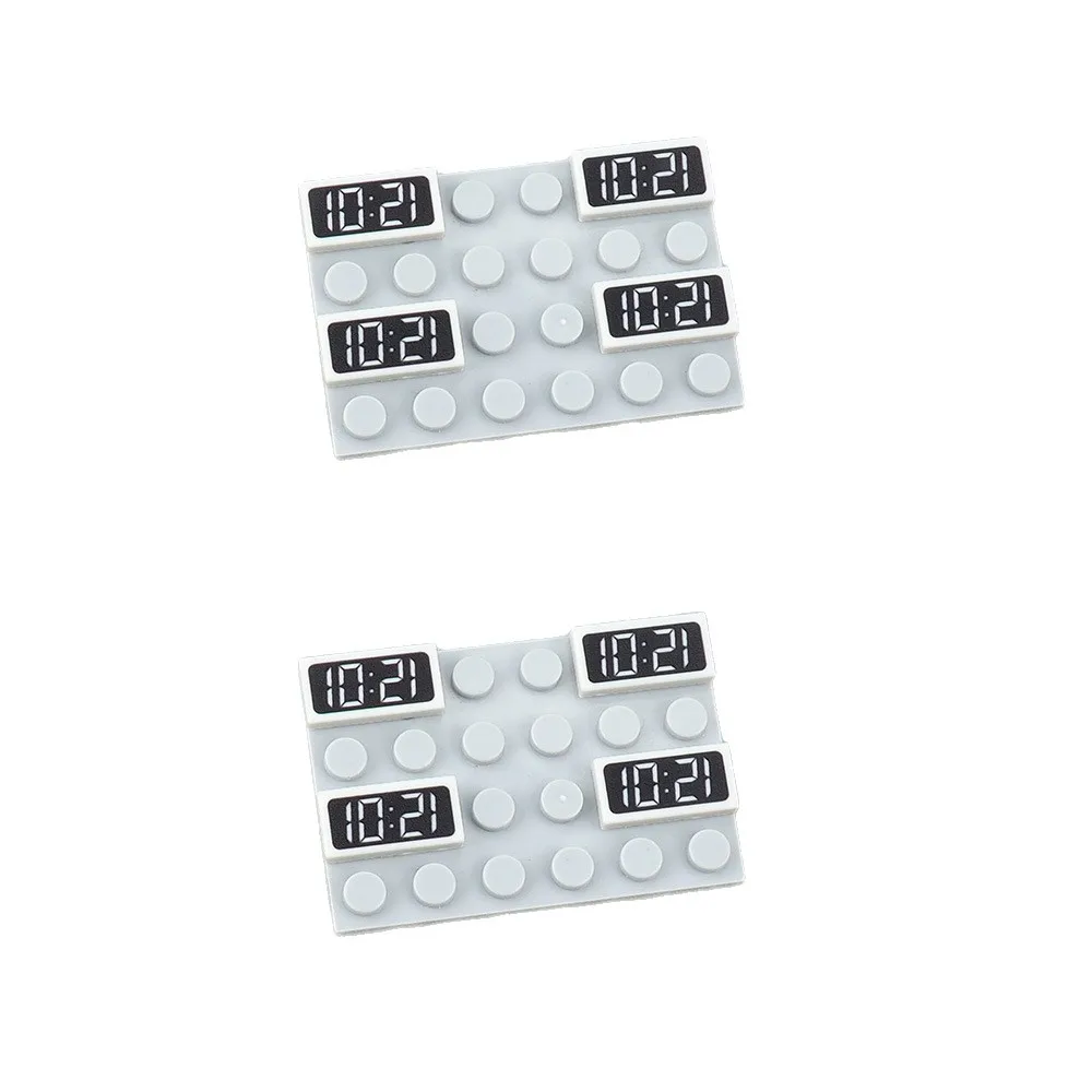 MOC 10 قطعة 3069 مطبوعة 12:01 ساعة مخطط نمط اللبنات 3069pb معلقة الوجه الوقت الديكور مجلس الطوب لعبة الجسيمات