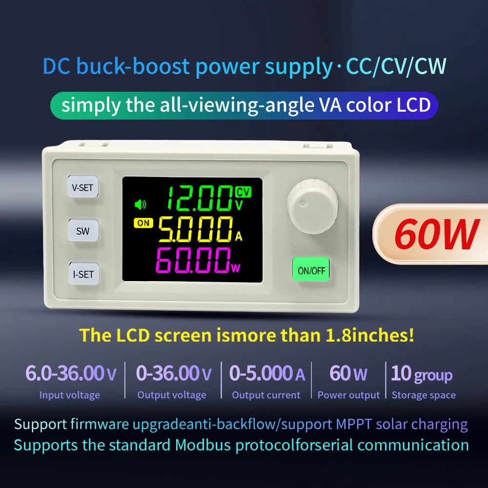 SK60X CNC Direct Current Regulated Power Solar Charging Module Support MPPT with Keypad Indicator Adjustable DC to DC Step Down