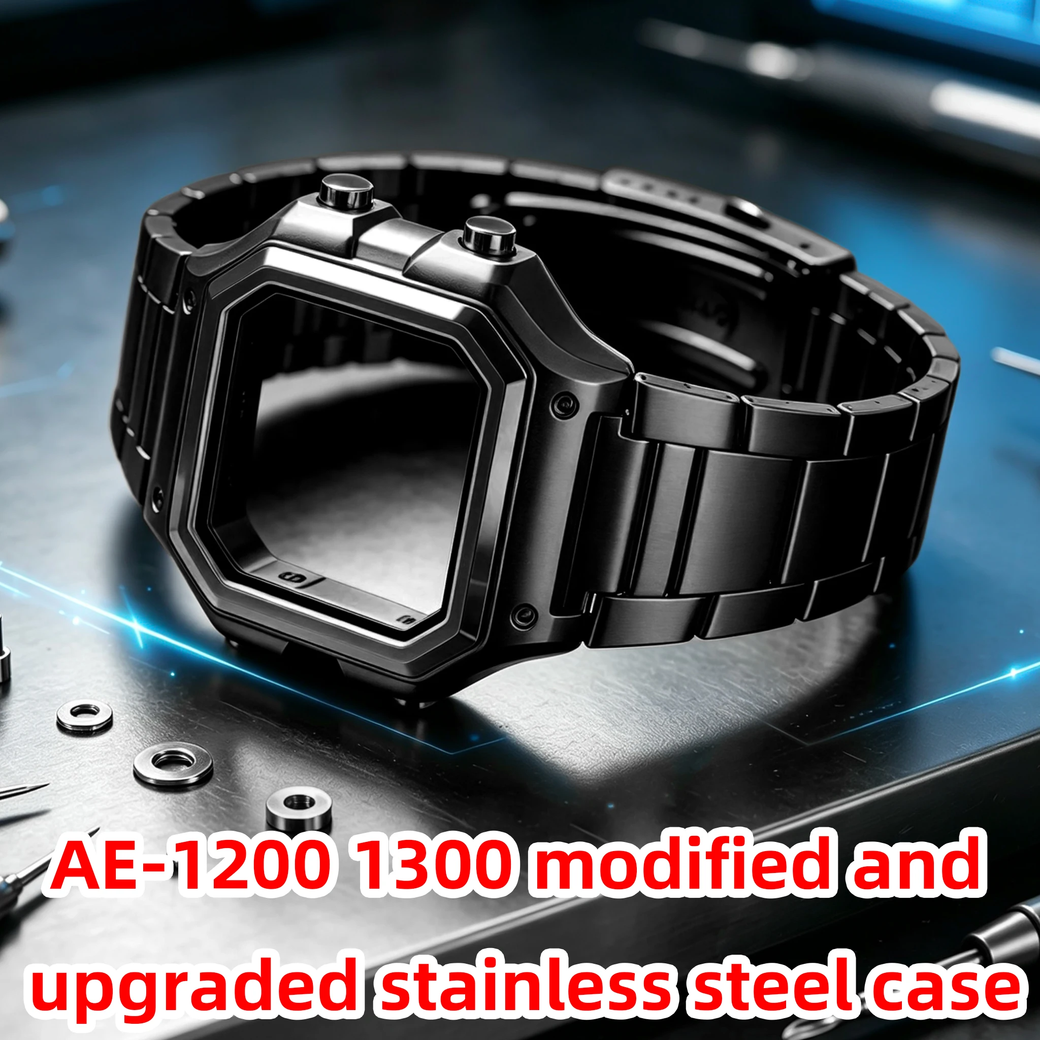 For Casio AE-1200WH (3299) AE1300 Metal Mod Kit | Stainless Steel Replacement Case with Waterproof Seal | Watch Shell Upgrade