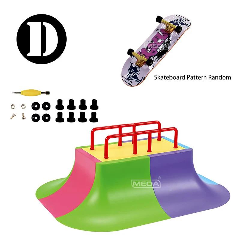 Skateboard con dita colorate a forma di bacino Fai da te Skate Park Ramp Venue Giocattoli combinati compatibili con le dimensioni di skateboard TECHDECK