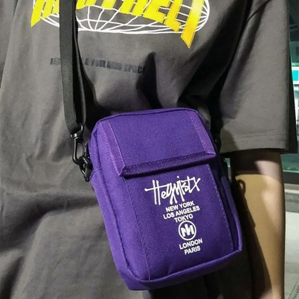 

Fashion Design Korean Style Men Sling Bag Wallets Zippers Mini Crossbody Bag Letters Solid Color Shoulder Chest Bag Male