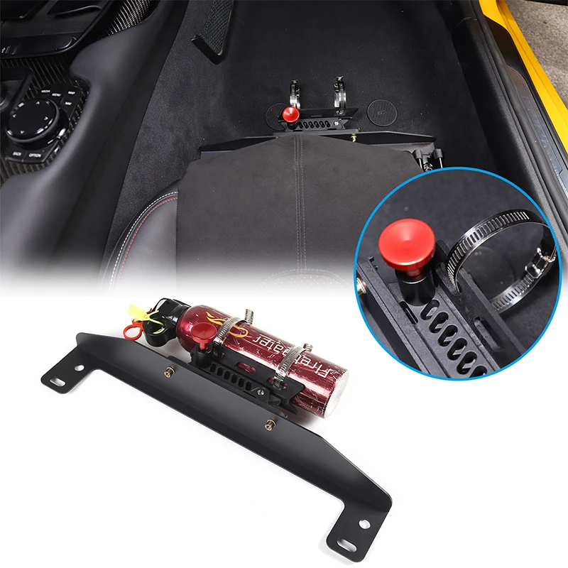 

Aluminum Alloy Black For Toyota GR Supra A90 2019-2025+ Car co-driver seat under Extinguisher Bracket modification accessories