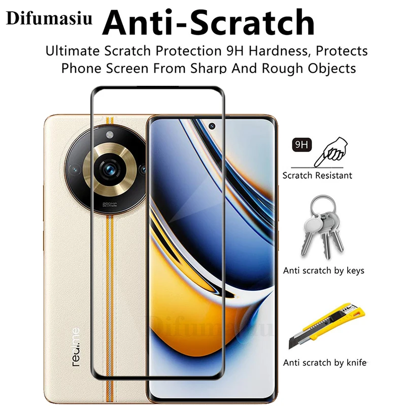 3in1 For Realme 11 Pro Plus 5G Tempered Glass Screen Protector Soft Camera Lens Back Film