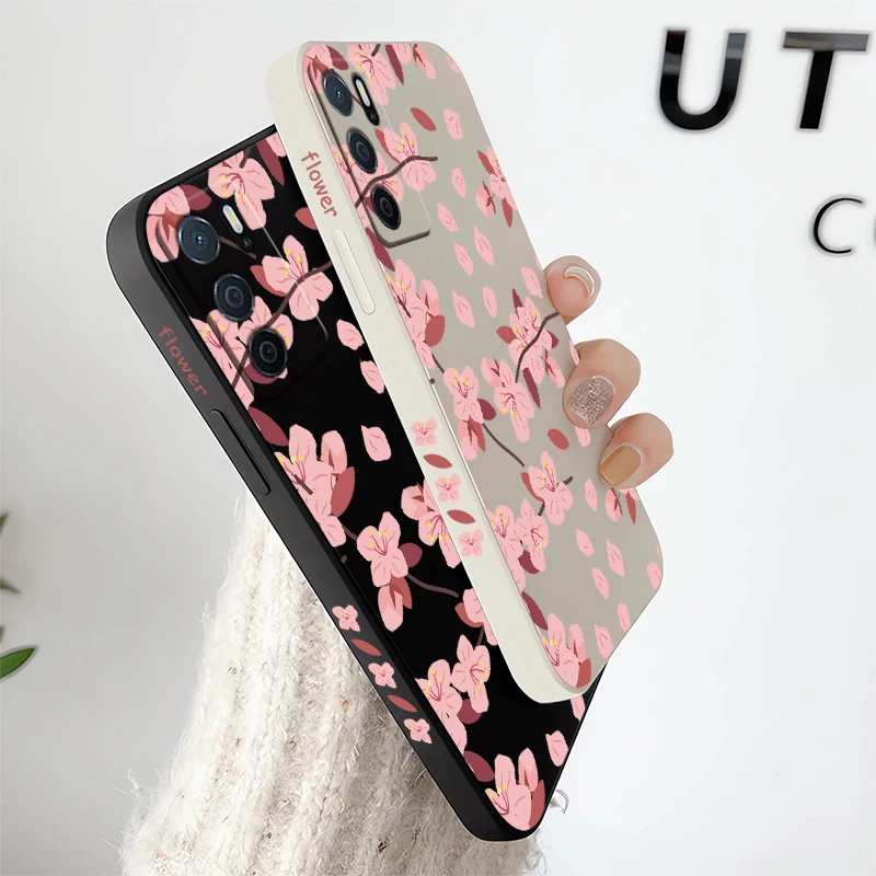 Moda flores caso de telefone para oppo a5 a78 a94 a76 a54s a53s a32 a38 a15 a16 a16k a17 a31 a33 à prova de choque macio tpu capa traseira