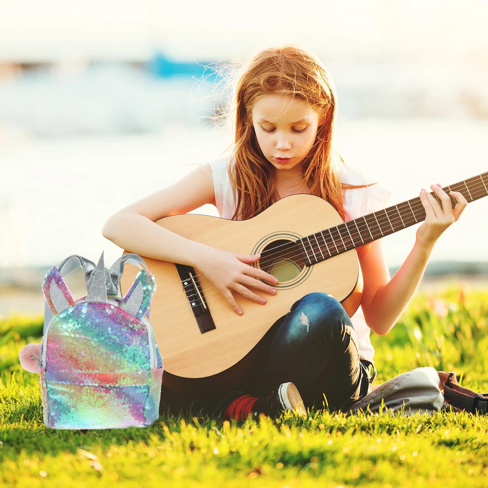 1Pcs Unicorn Sequined Backpack Rainbow Soft Texture Lightweight School Backpack for Students Portable Multi Pocket Laptop Bag