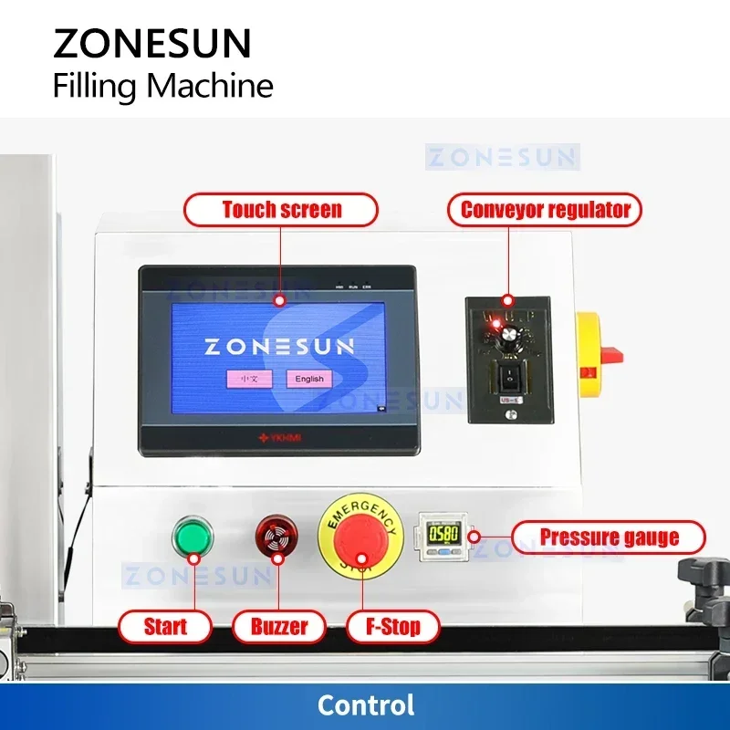 ZONESUN ZS-VTMP1N Máquina Llenadora Automática de Lociones Espesas, Equipo de Llenado de Botellas de Champú