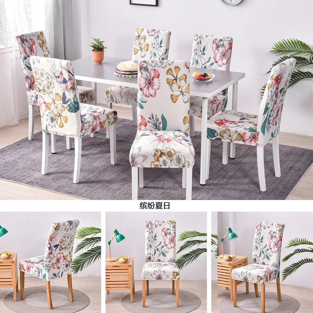 New Printed Seasonal Elastic Chair Cover Integrated Chair Cover Office Computer