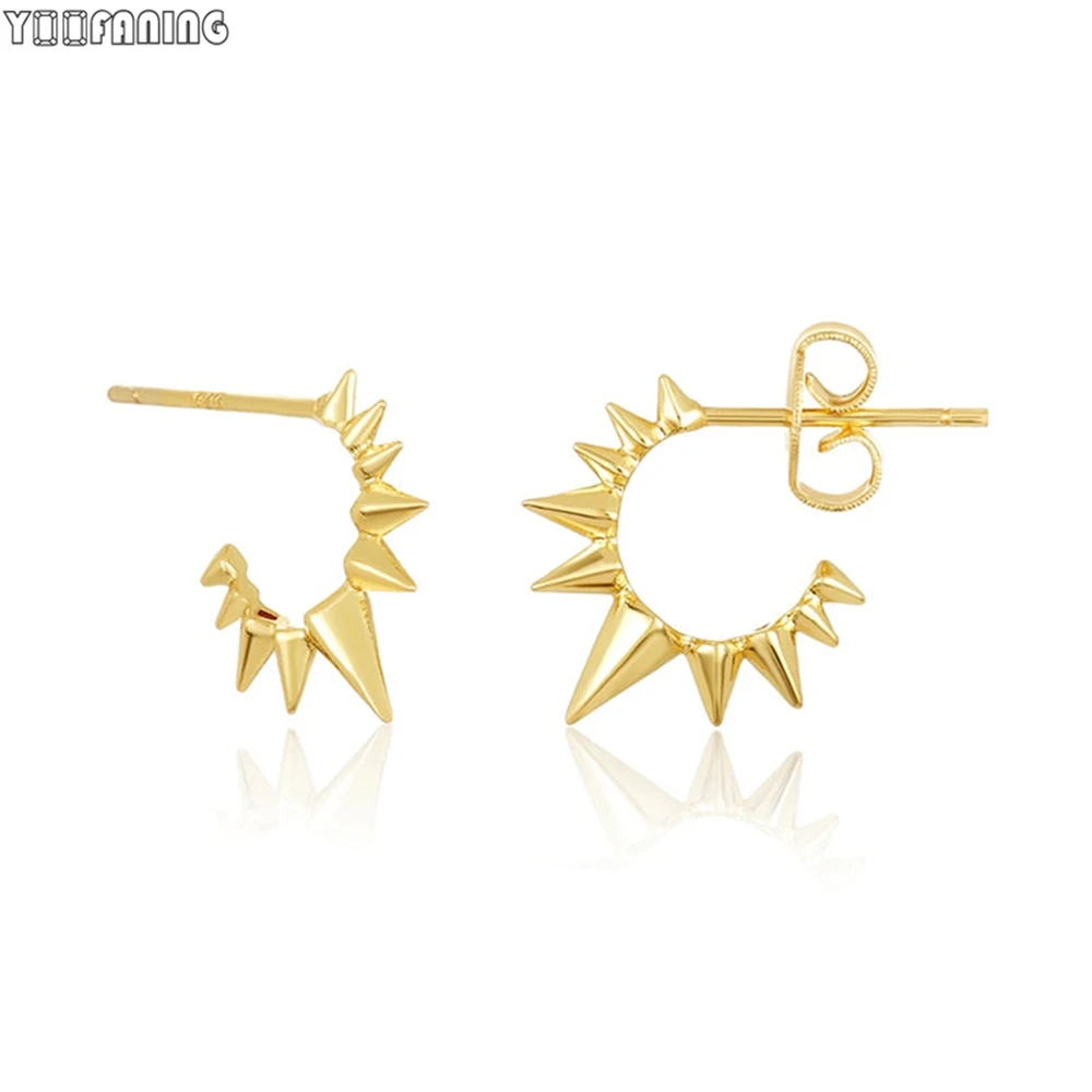 

925 Sterling Silver Ear Needle Light Luxury Simple Gold Silver Color Earrings Rivets Spikes Exquisite Earring for Women Jewelry