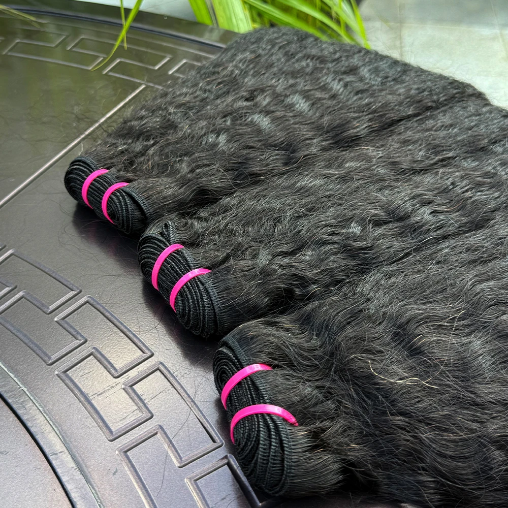 Yaki feixes retos de cabelo humano não processado 100% cabelo humano kinky pacotes retos 8-30 polegadas extensão completa do cabelo humano