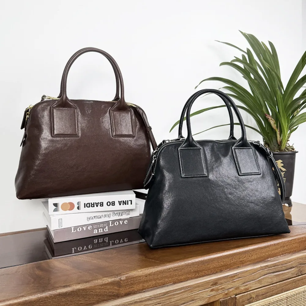 

Новая легкая роскошная сумка премиум-класса в стиле ретро, большая вместительная классическая универсальная модная женская сумка из воловьей кожи