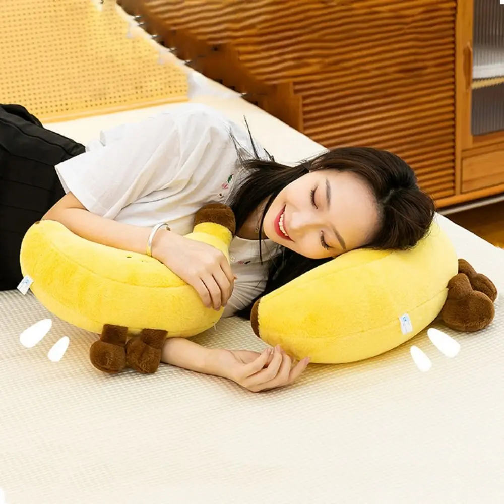 Fun Series Banana Long Leg Simulation Fruit Banana Pillow Yellow Cute Design Cute Banana Room