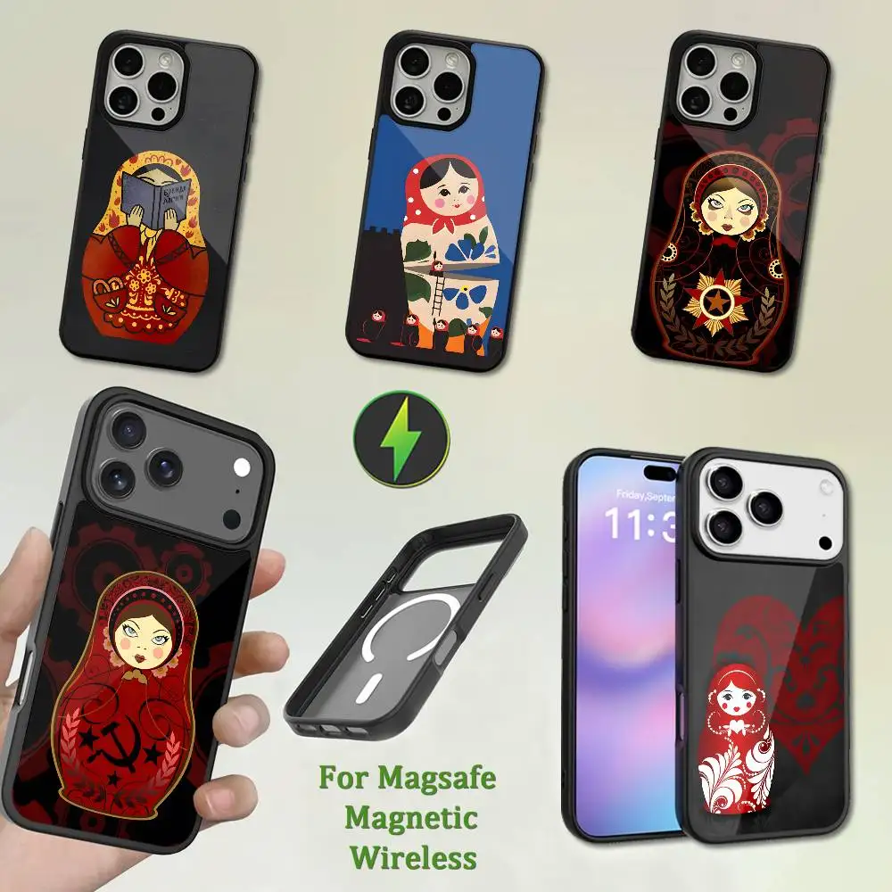 

Dolls Matryoshka Russian Phone Case For iPhone 13,12,11,16,15,17,14,Pro,Max,Plus,Mini,Magsafe,Magnetic Wireless Charging