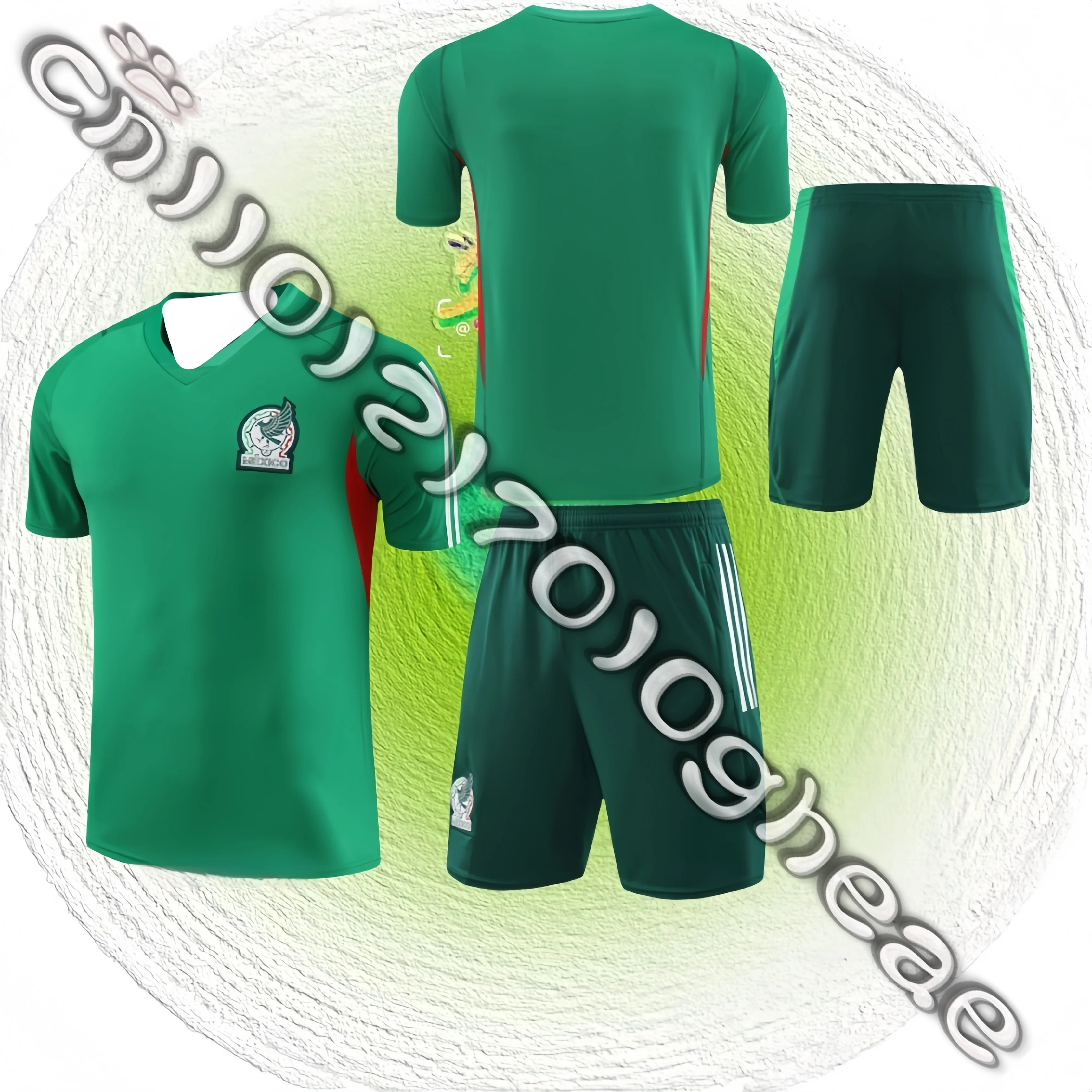 

25/26 New Latest Hot Jersey Set Mexican Suit Training Wear Summer Adult and Children's Parent-child Wear