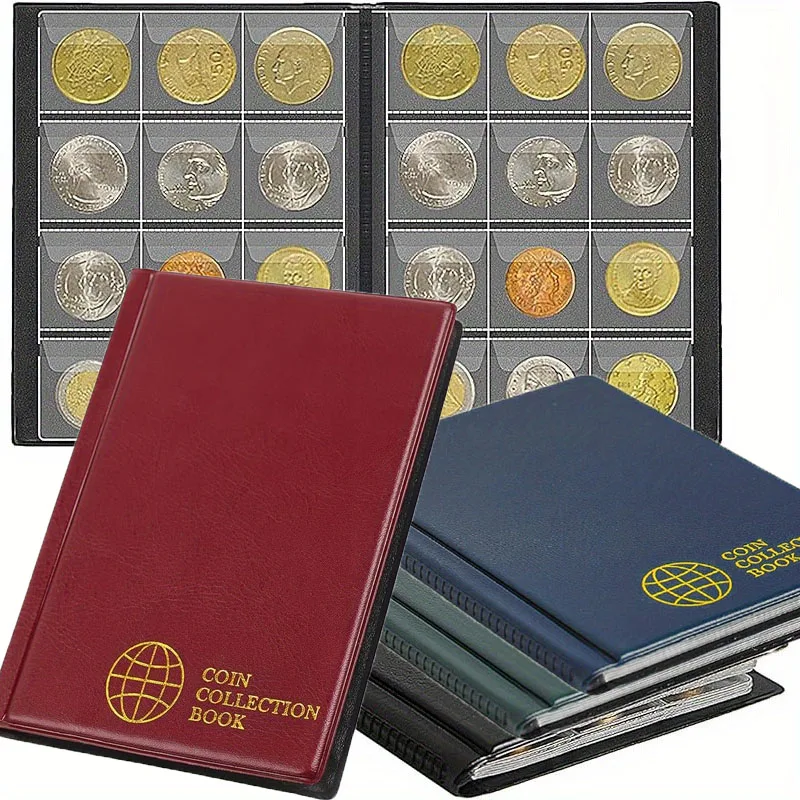ألبوم تجميع العملات المعدنية الممتاز بـ 120 فتحة، صفحات PVC متينة للتخزين الواقي، منظم عددي هدية لهواة الجمع