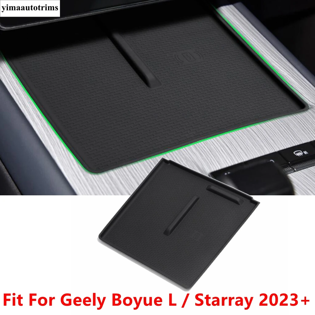 

Car Central Control Wireless Charging Pad Silica Gel Non-slip Protect Mat Auto Accessories For Geely Boyue L / Starray 2023 2024