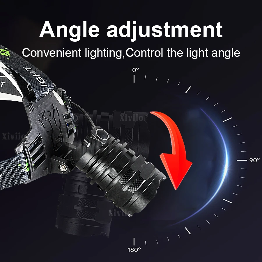 450000000LM عالية الطاقة LED كشافات قابلة للشحن المصباح طويل النار 3000 متر رئيس مصباح يدوي 18650 الصيد الصيد العمل رئيس الشعلة #5