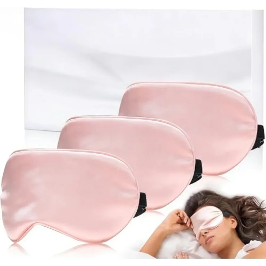 

Sleep Mask Silk Eye Mask for Sleeping, Super Soft Blackout Eye Mask for Women Men, Side Sleeper Covers for Sleeping with Adjust