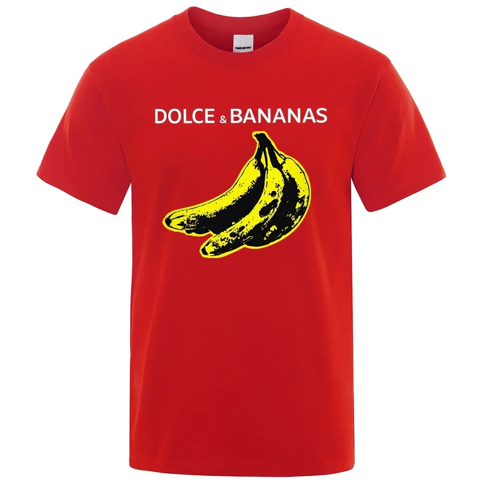 2025 Dilce & Banana مضحك تي شيرت مطبوع الرجال فضفاض المتضخم ملابس بأكمام قصيرة الشارع القطنية الرجال