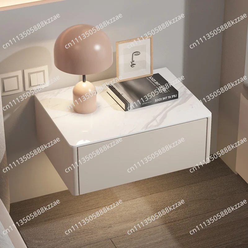 Simple Floating Nightstand Save Space Wall-Mounted Bedside Table Modern Solid Wood Storage Drawer Modular Bedroom Shelving Unit