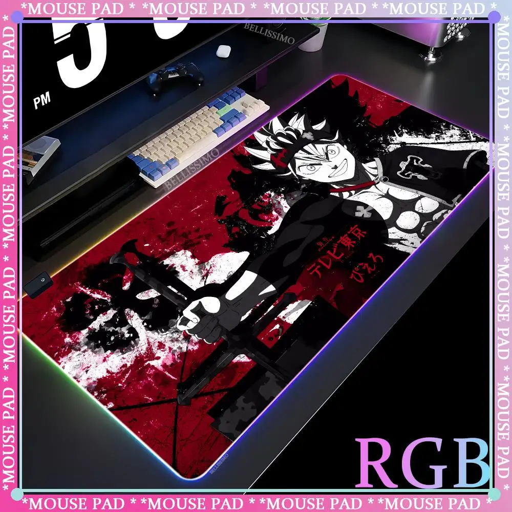 Black Clover Office accessories Mouse Gaming keyboard pad Computer desk accessories 1000x500x4mm Pad RGB mouse Cute desk pad pad