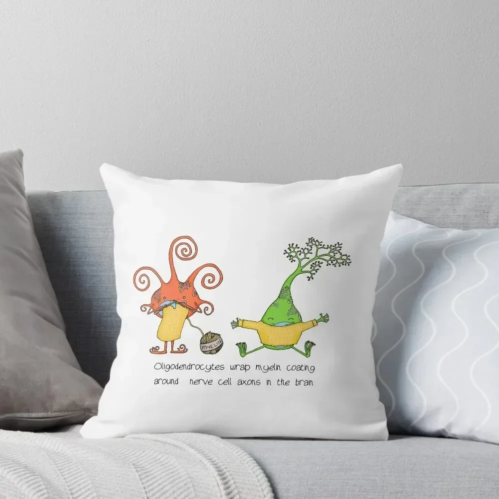 

Oligodendrocytes myelinate! Throw Pillow Christmas Covers For Cushions pillows decor home New year autumn pillowcase pillow