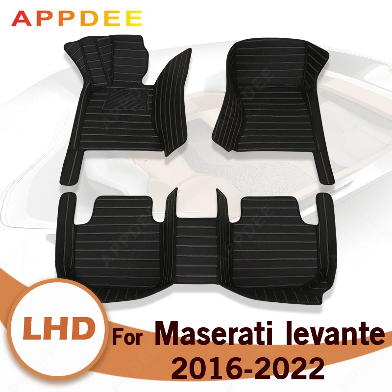 APPDEE Leather Car floor mats for Maserati levante 2016 2017 2018 2019 20 21 2022 Custom auto foot Pads automobile carpet cover