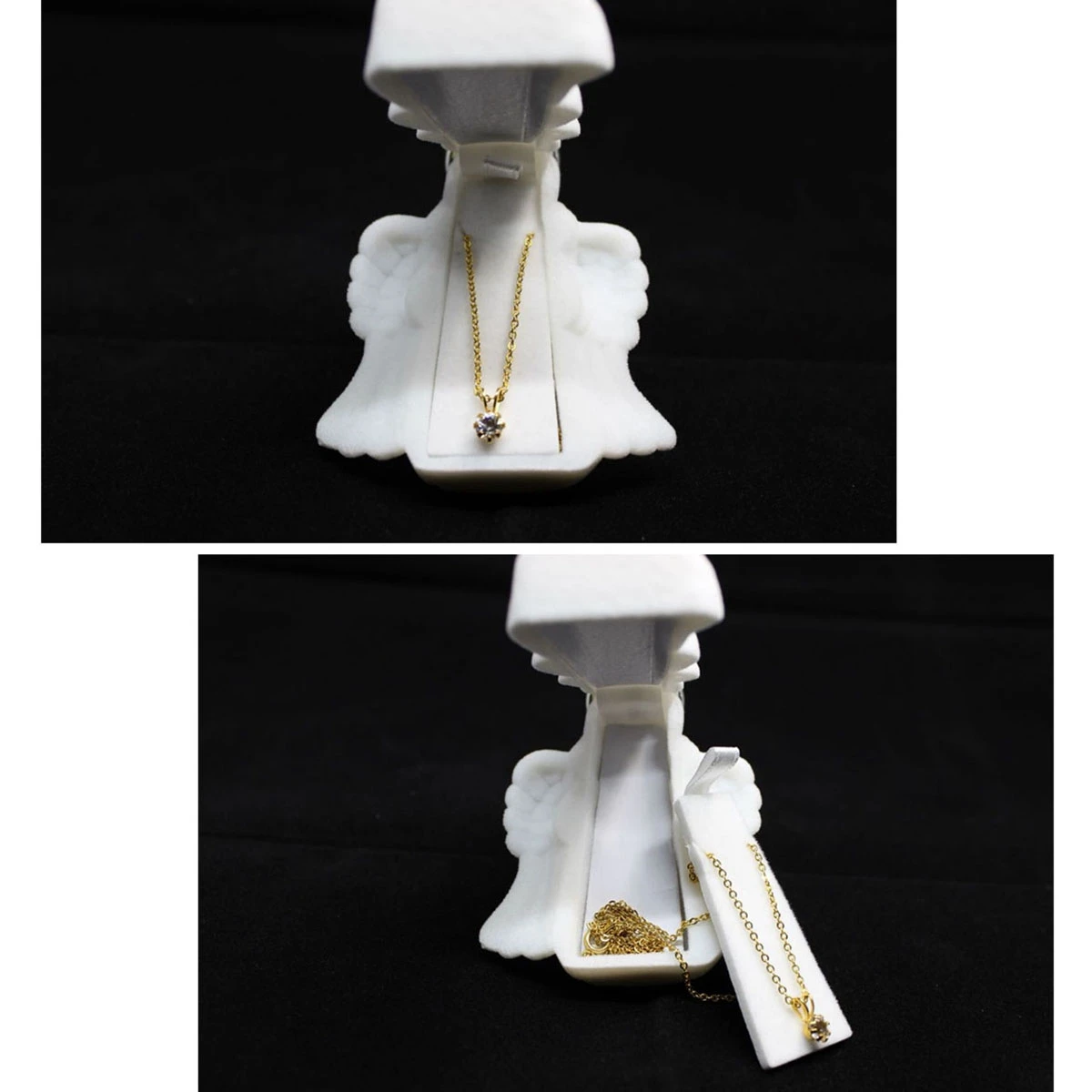 

1pc Flocking Jewelry Box Organizer Necklace Storage Case For Bracelet Watch Earrings Gift Packaging Display White 12.5X8X4Cm