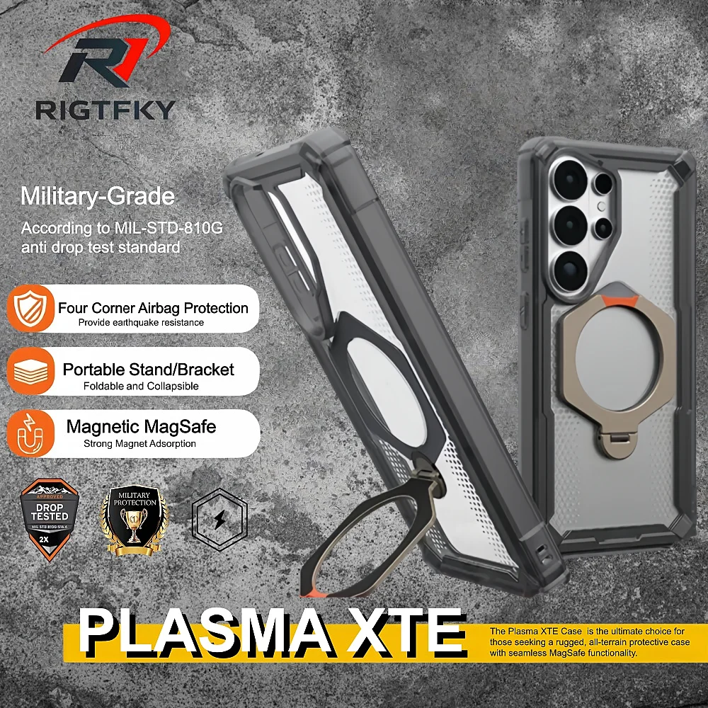 

NEW Plasma Kickstand Phone Case For Samsung S26 Ultra S25 S24 S23 Plus S26ULTRA Shockproof Armor Magnetic Stand Protective Cover