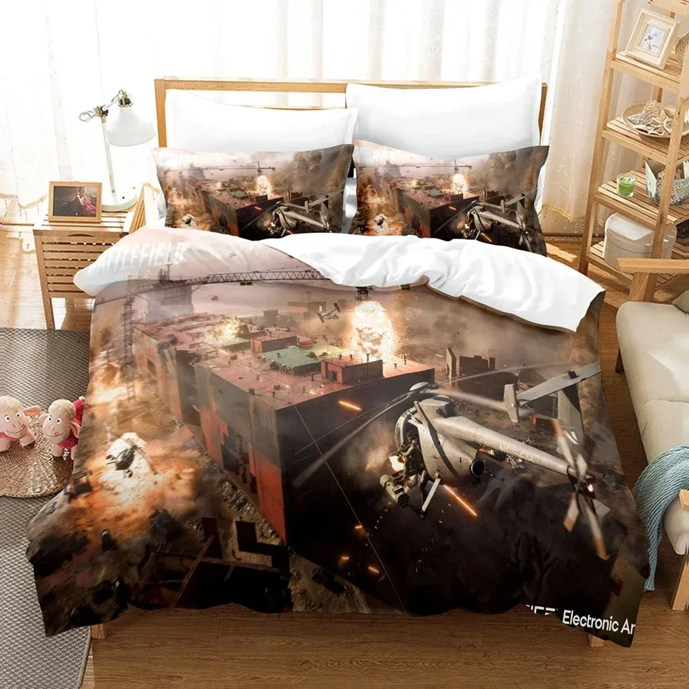 Battlefield 2042 3D NEW Duvet Cover Pillowcase Bedding Set Adult Boy Girl Bedroom Decoration Children Single Double Large