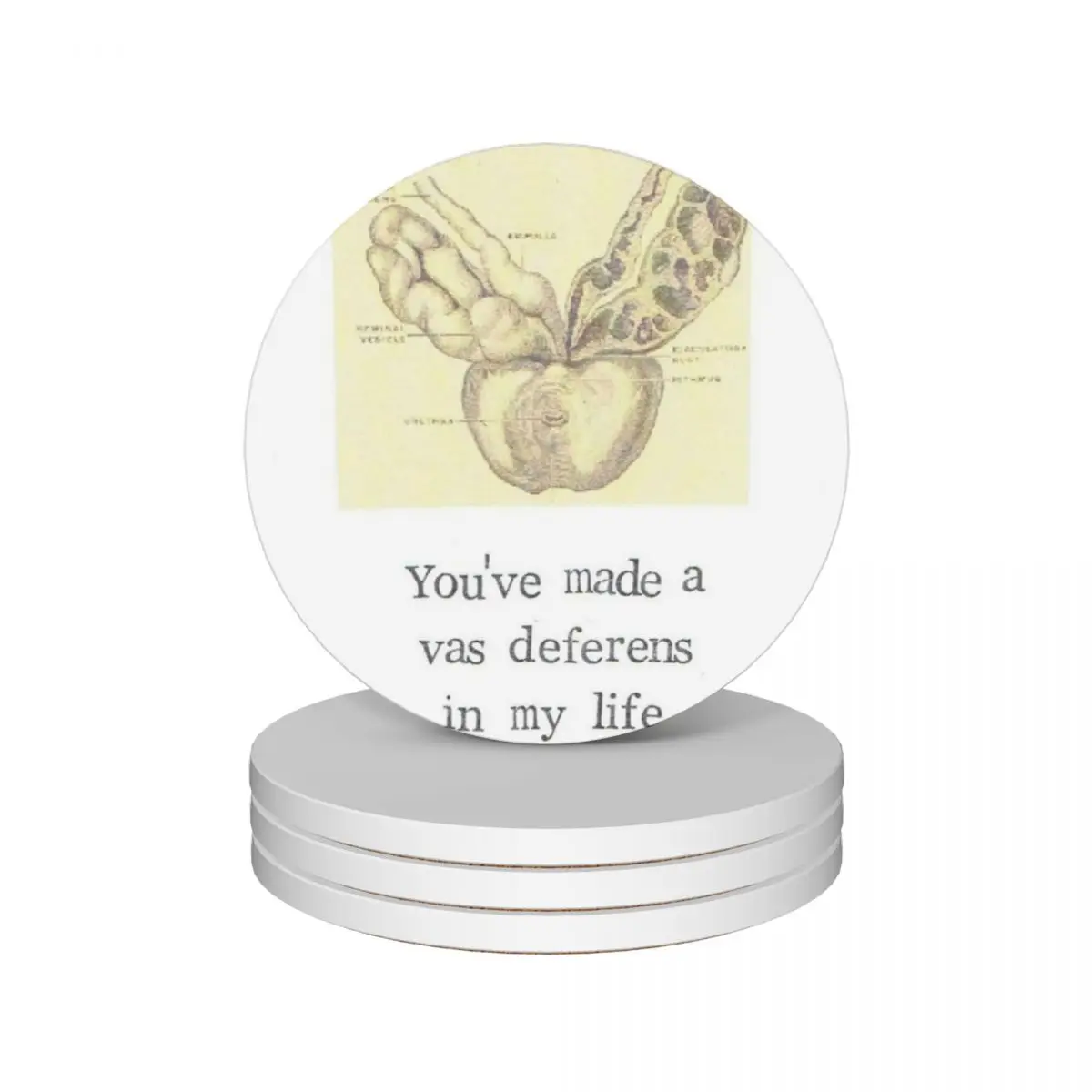 

A Vas Deferens In My Life Ceramic Coasters (Set of 4) Tea cups cup set Coasters