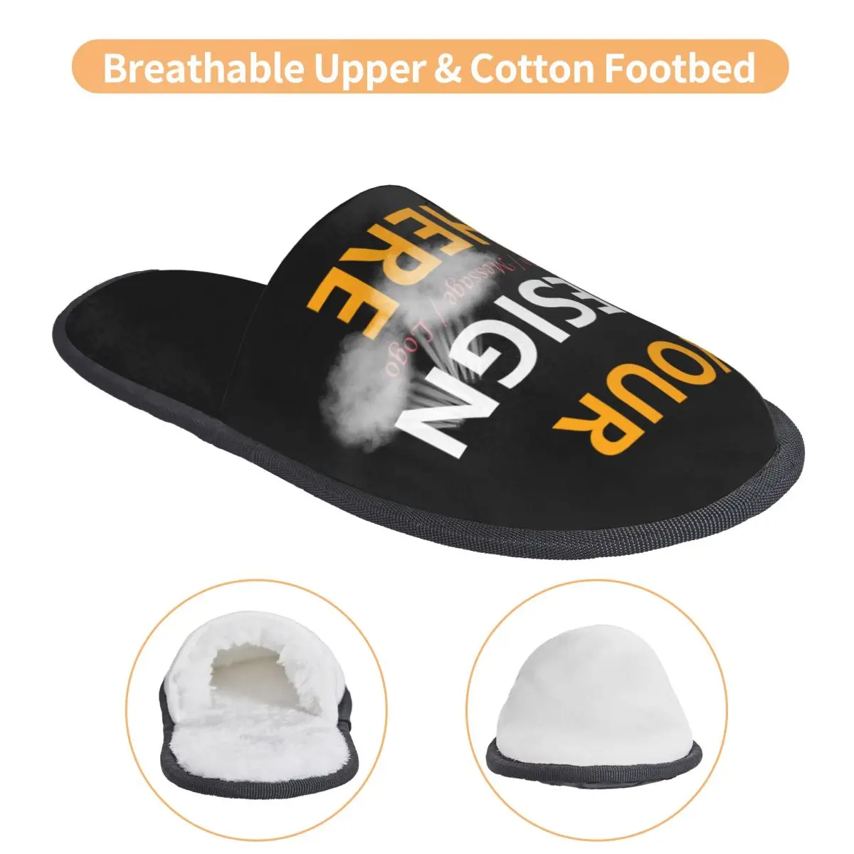 Custom Your Design Here House Slippers Warm Personalized Customized Logo Printed Memory Foam Fluffy Slipper Indoor Outdoor Shoes image 3