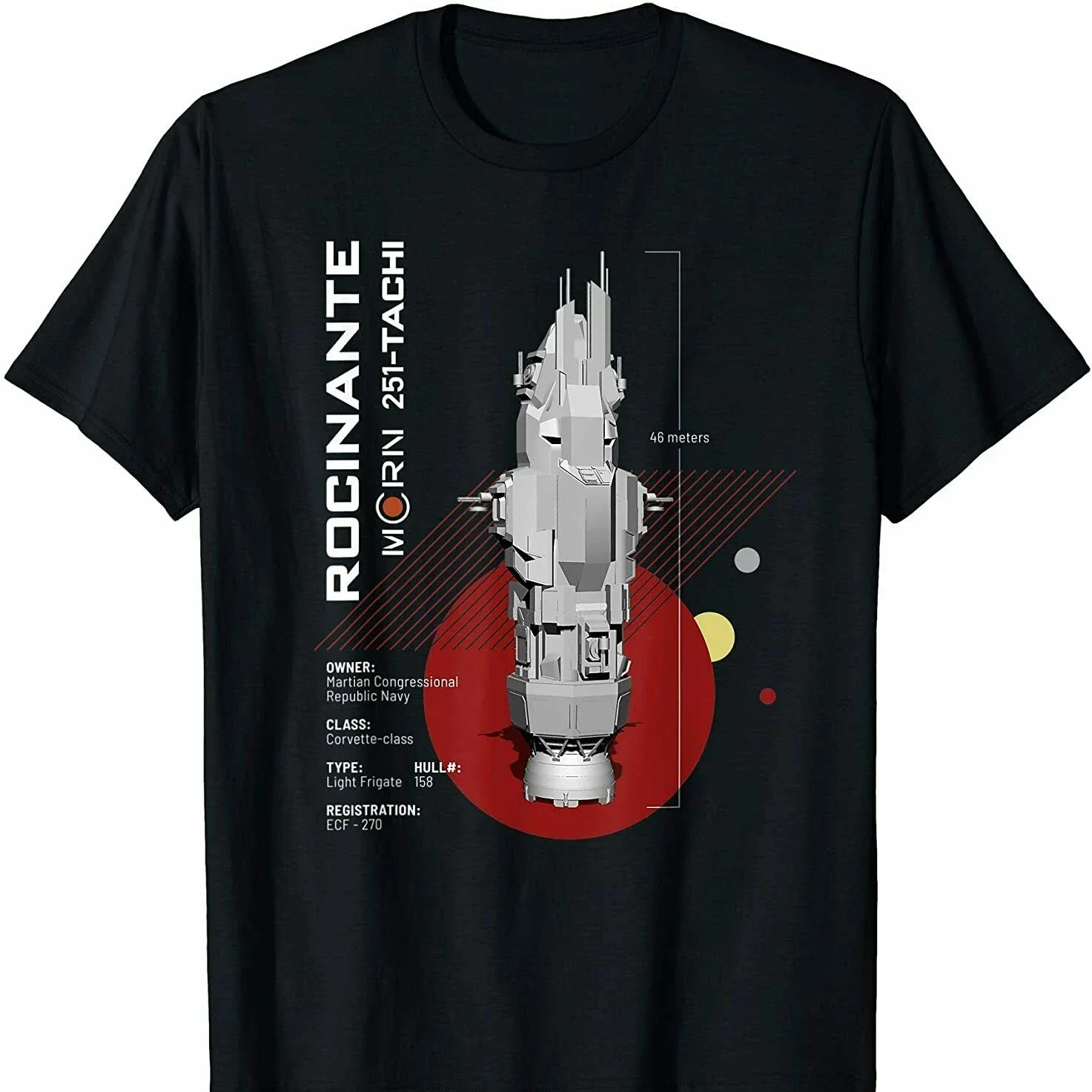 Rare Rocinante Spaceship Infographics T Shirt New 100% Cotton Short Sleeve O-Neck T-shirt Casual Mens Top