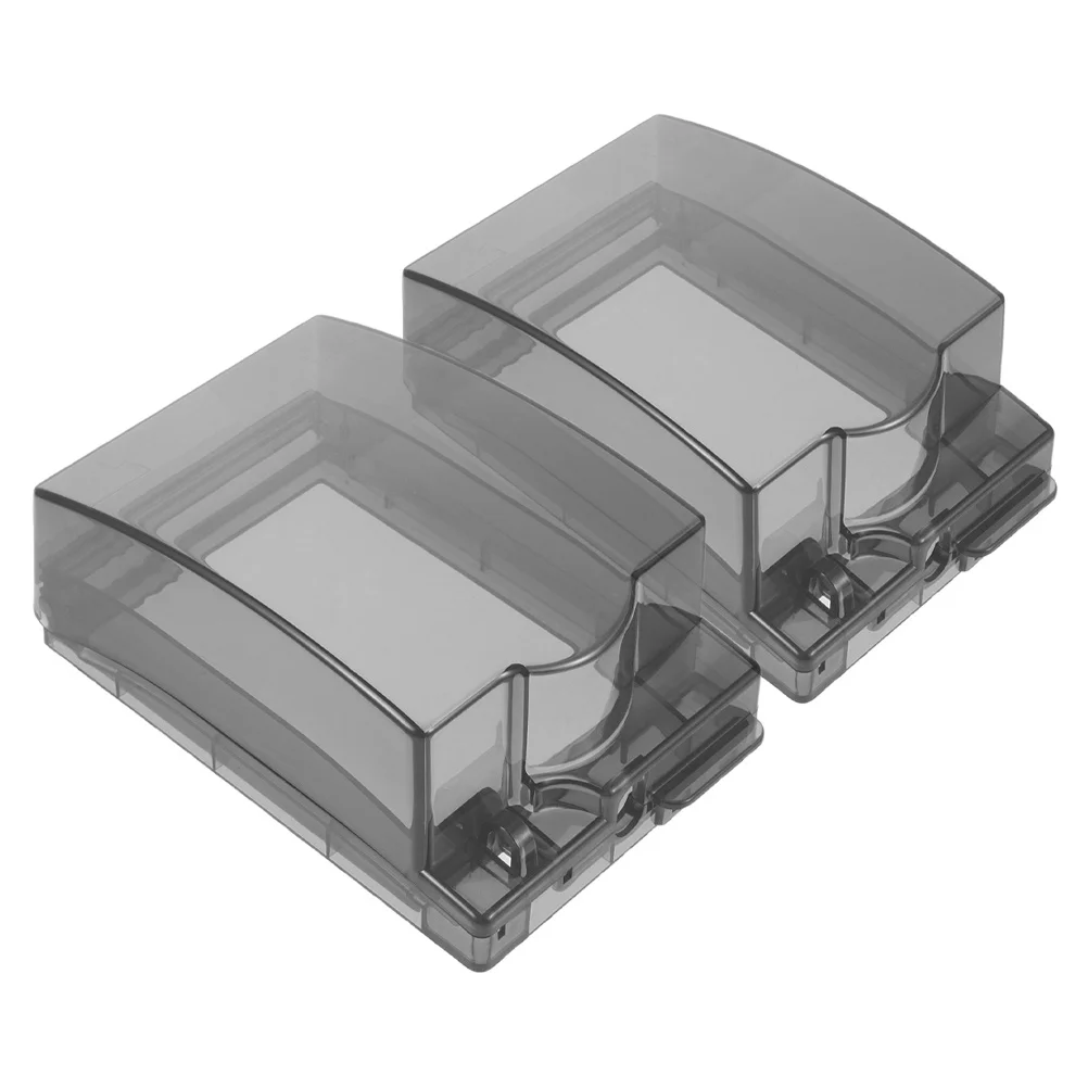 

2pcs Waterproof Socket Cover 86 Type Black Plastic Outlet Box Splashproof Wall Plate For Outdoor Use Weatherproof Plug Protector