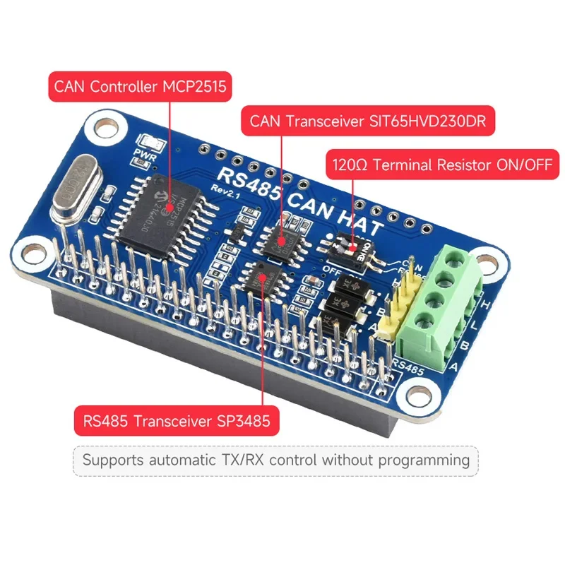 Raspberry Pi-Wild éventuelles I, permet une communication longue distance stable pour Pi 4B, 3B, 3B, ontari, RS485 LilHAT, 3.3V, MCP2515, éventuelles 3485