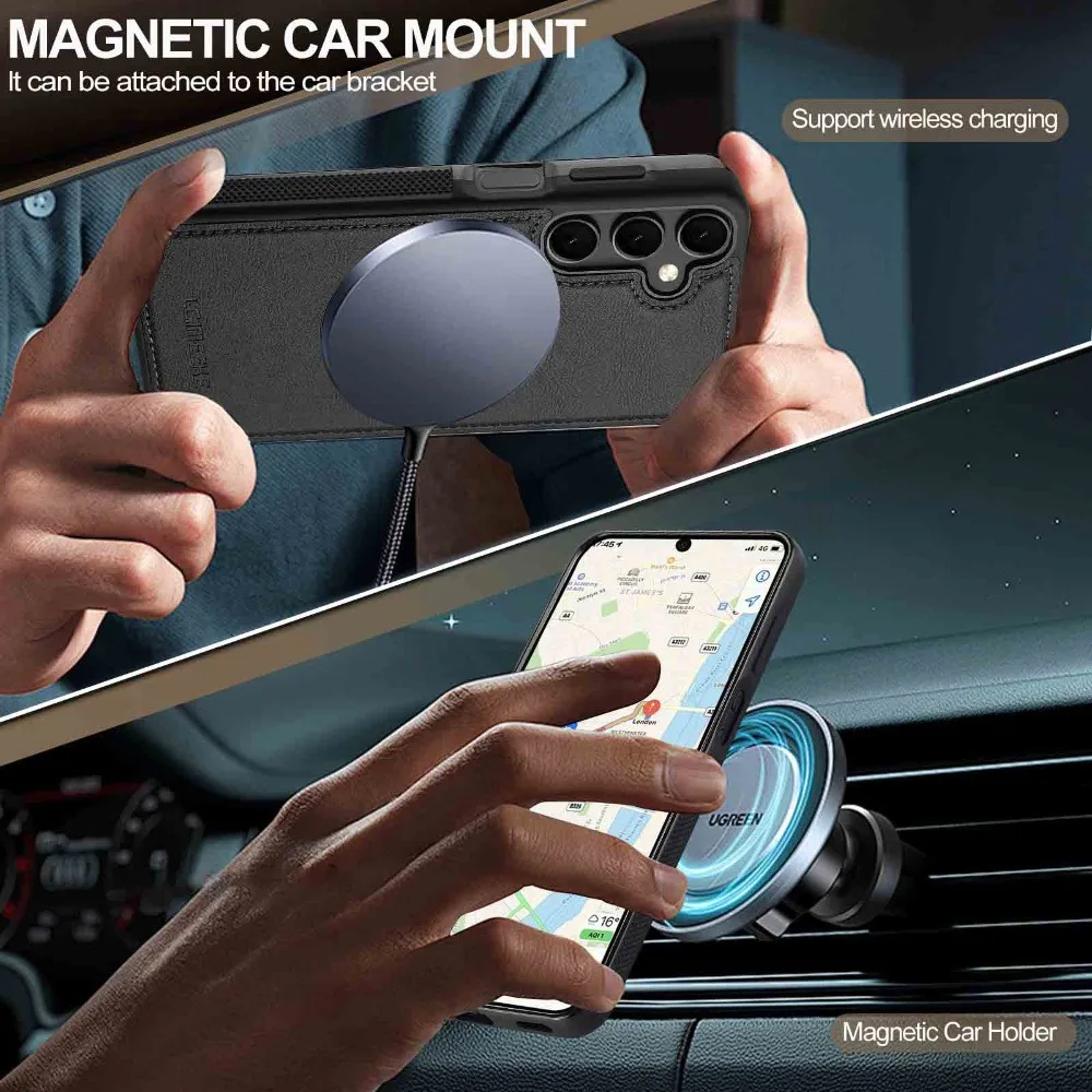 حافظة هاتف جلدية مغناطيسية لهاتف سامسونج جالاكسي S25 S24 S23 S22 S21 Plus Ultra A55 A56 A54 A36 A35 A16 5G لغطاء ناعم Magsafe #2