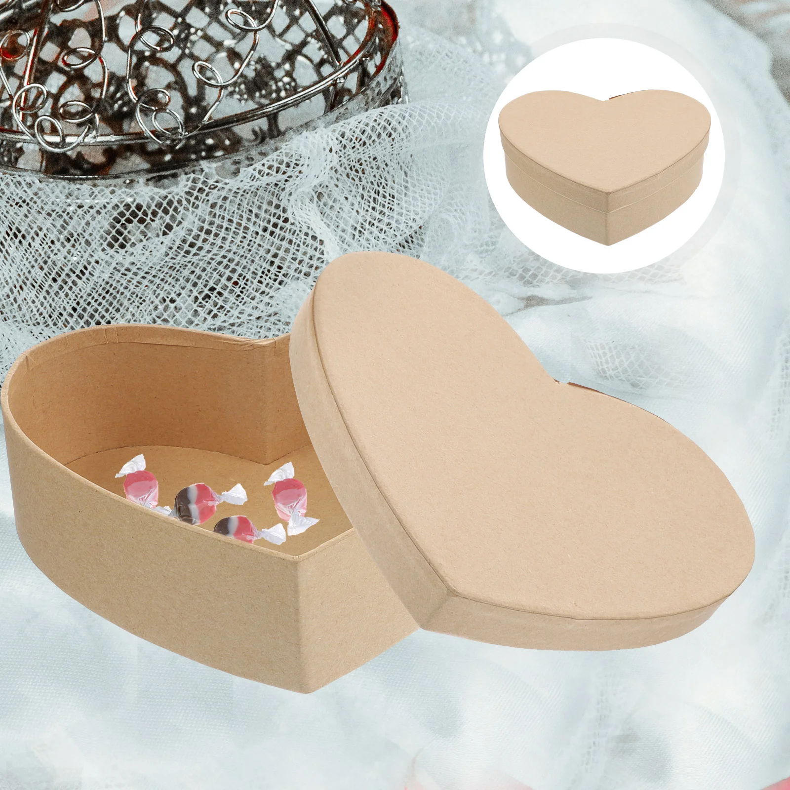 Love Kraft Paper Box Gift Wrap Boxes For Presents Shaped Flowers Wrapping Gifts Arrangements Cardboard