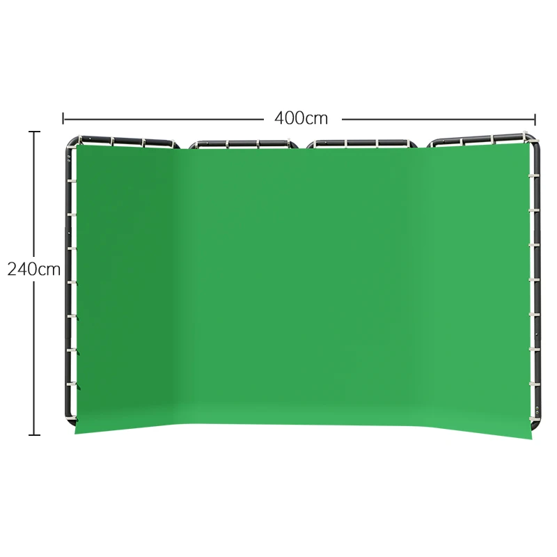 240CMx400CM Background Stand Photography Backdrop Frame with Green Screen Wall and Clip For Living Video Recording Changing Room