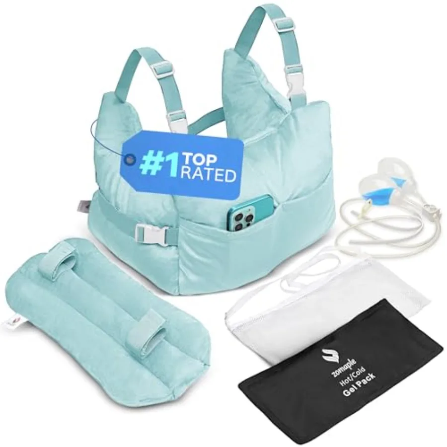 

Mastectomy Recovery Pillow with Strap Gel Pack Seat Belt Cover and Shower Lanyard Post-Op Essentials Breast Augmentation/Reduct