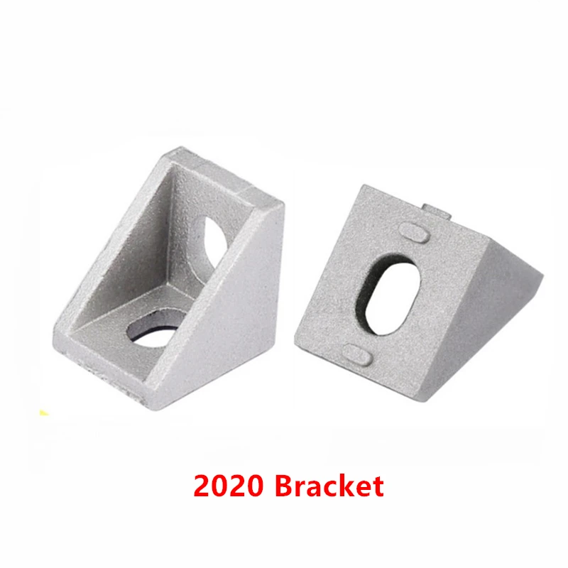 

100pcs 2020 (20x17) Brackets Corner fitting angle aluminum L Connector bracket fastener for EU 2020 Industrial Aluminum Profile