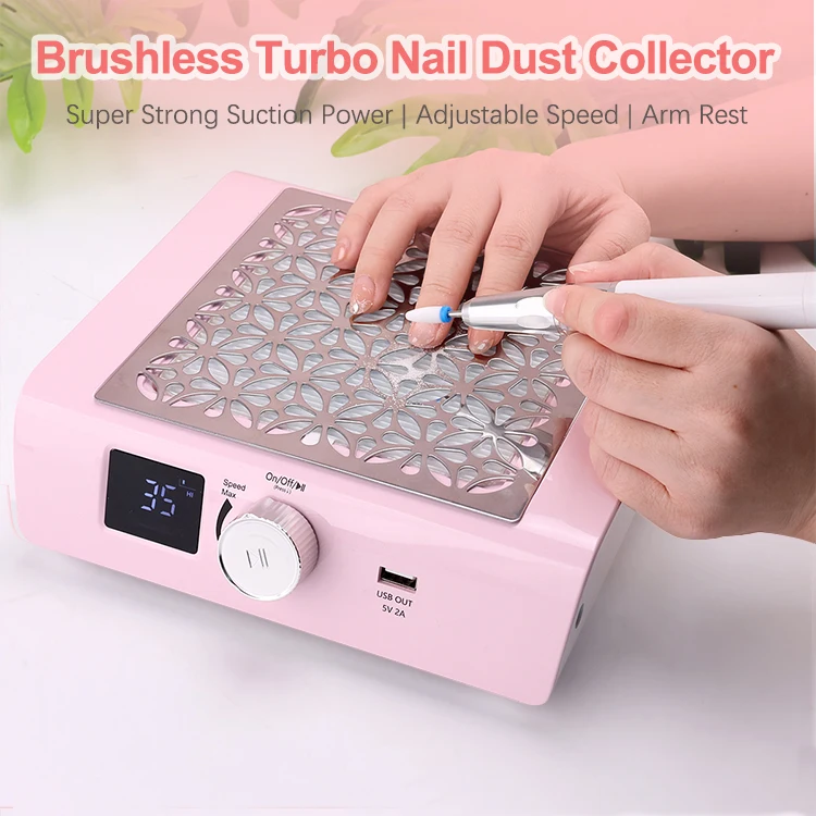 2024 Factory Price Fashion High Power 85W Nail Dust Collector Vacuum Cleaner long battery life span 4000 rpm with fashion color