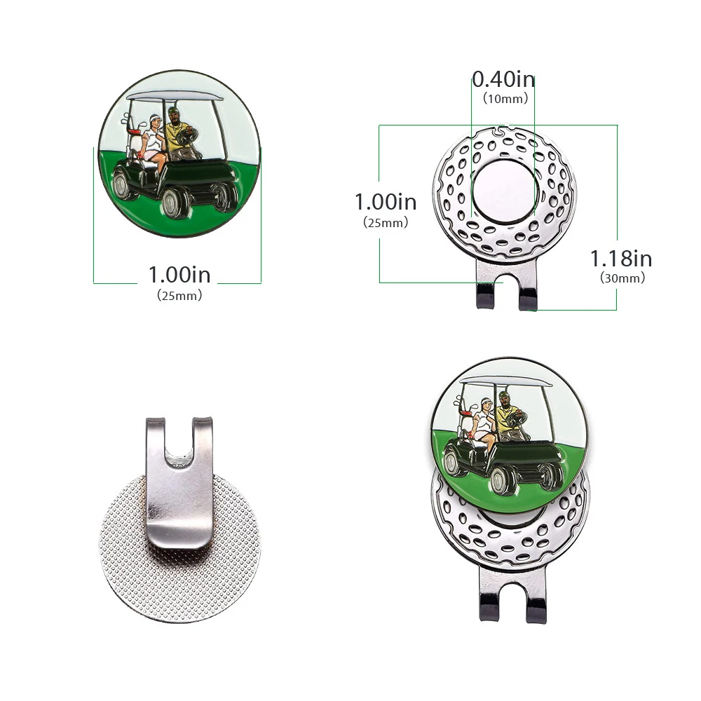 Unieke Golf Hat Clip Ball Hat Clip Marker 25Mm Magnetische Verwijderbare Golfbal Positie Mark Golf Accessoires Cadeau Voor Golfer Liefhebber