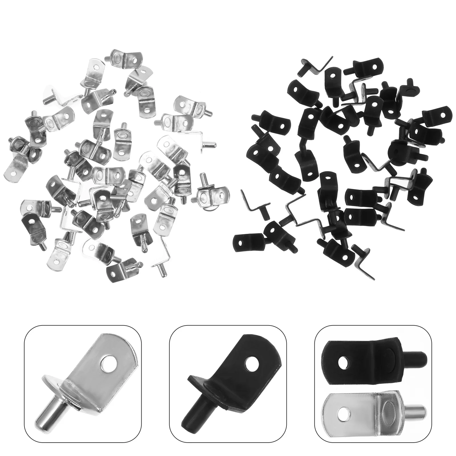 

80 Pcs Shelf Support Pegs Cold Rolled Steel Durable Closet Bookcase Wardrobe Cabinet Accessories Hardware Clapboard Brackets