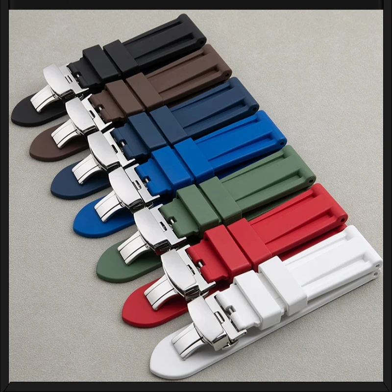 Universal Accessories 22mm 24mm 26mm Quality rubber Rubber Watch Band Watchband For Panerai Strap PAM441/111/312 Wristband