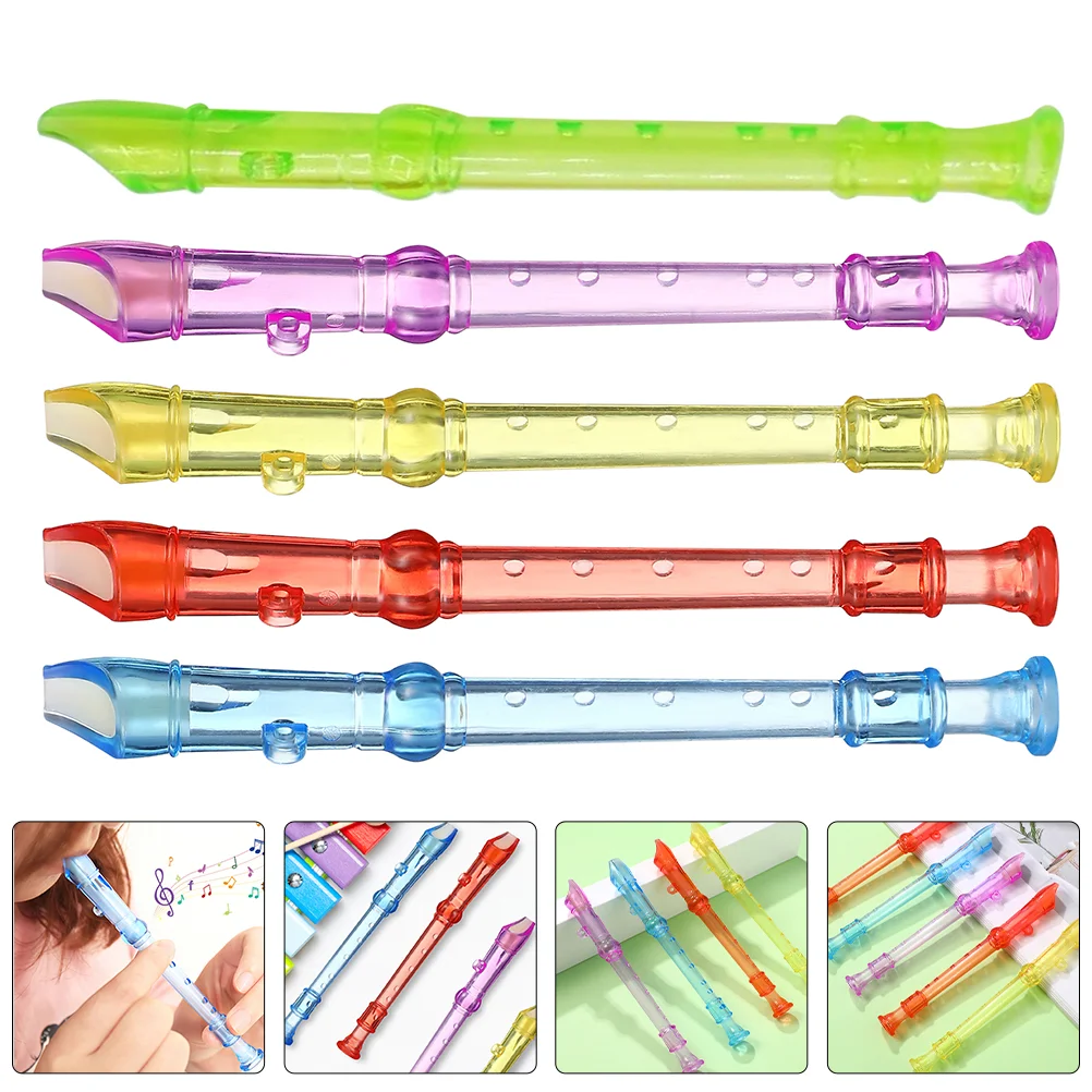 10 Pcs Kid Toys Children's Musical Instrument Mini Descant Recorder 6 Hole Other Plastic Products Soprano Bulk School Clarinet